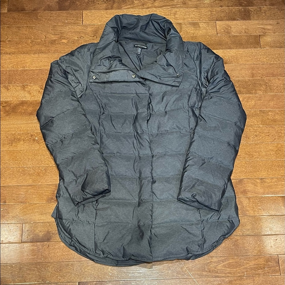 Eileen Fisher Grey Down Puffer Jacket/Coat
